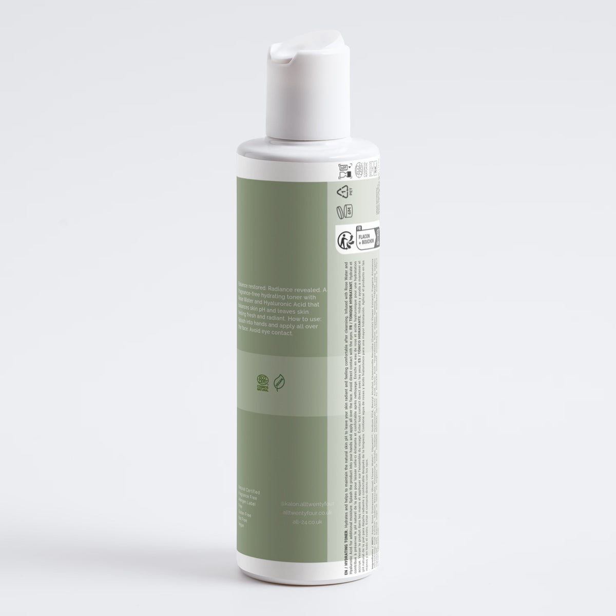 Kalon bottle with white pump on a light gray background