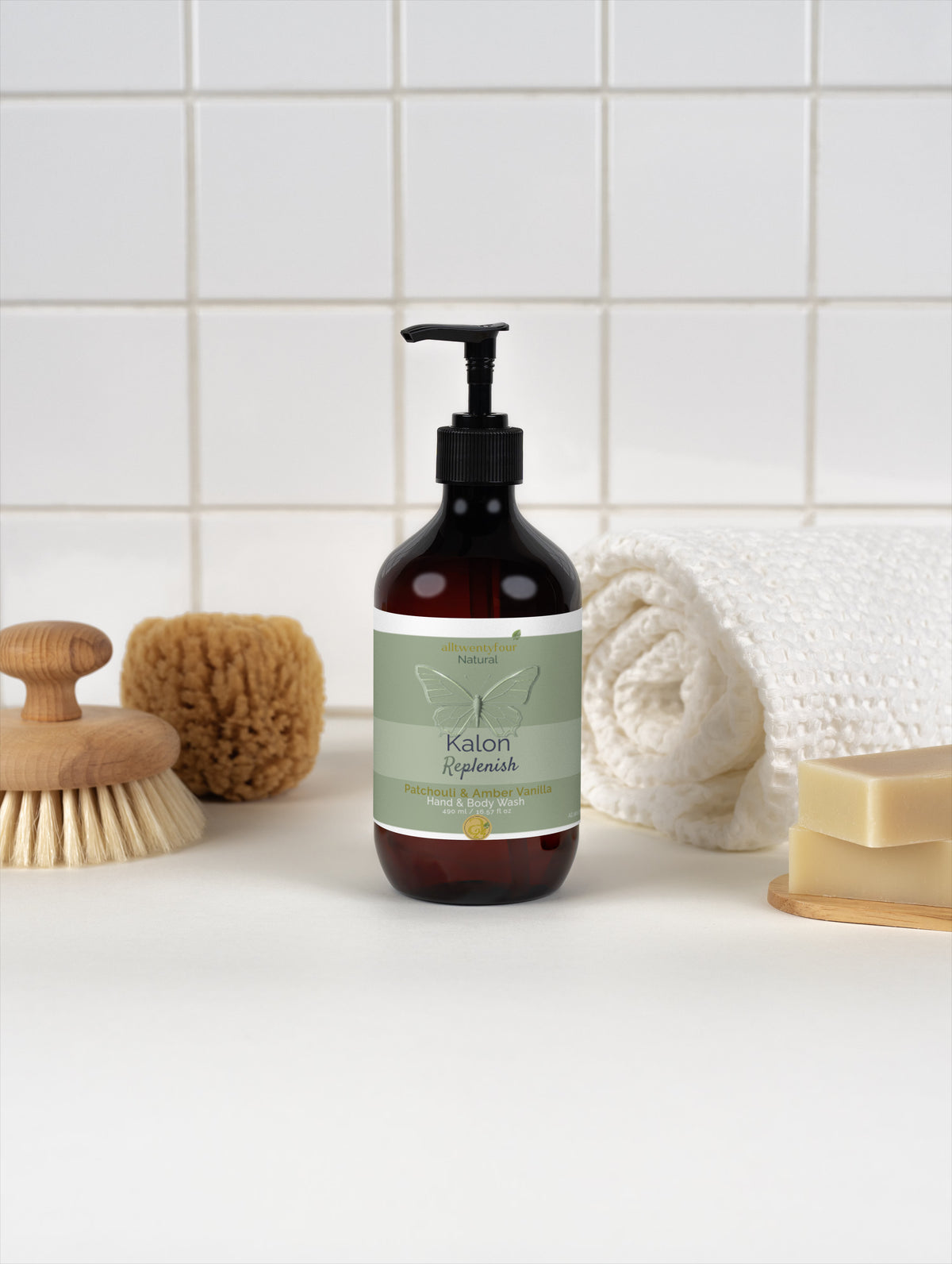 Kalon Replenish Hand & Body Wash, Patchouli & Amber Vanilla